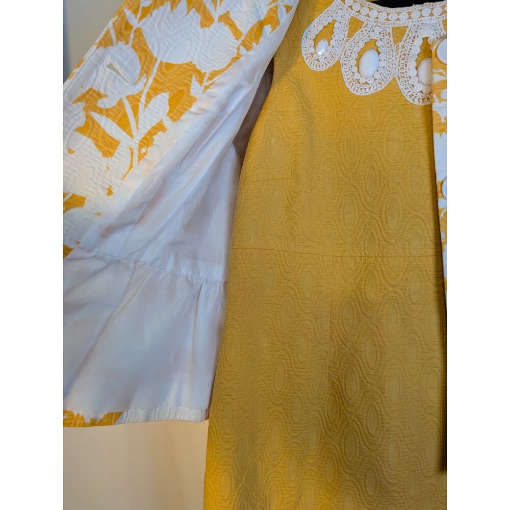 Vintage Chadwicks Marigold 2pc Dress Set Size 8 Mod Cottagecore Old Money 60s - Picture 8 of 14